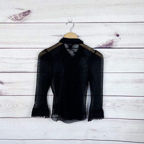 GUESS JEANS Vintage Polka Dot Frilly Blouse Size XS - Picture 4 of 6